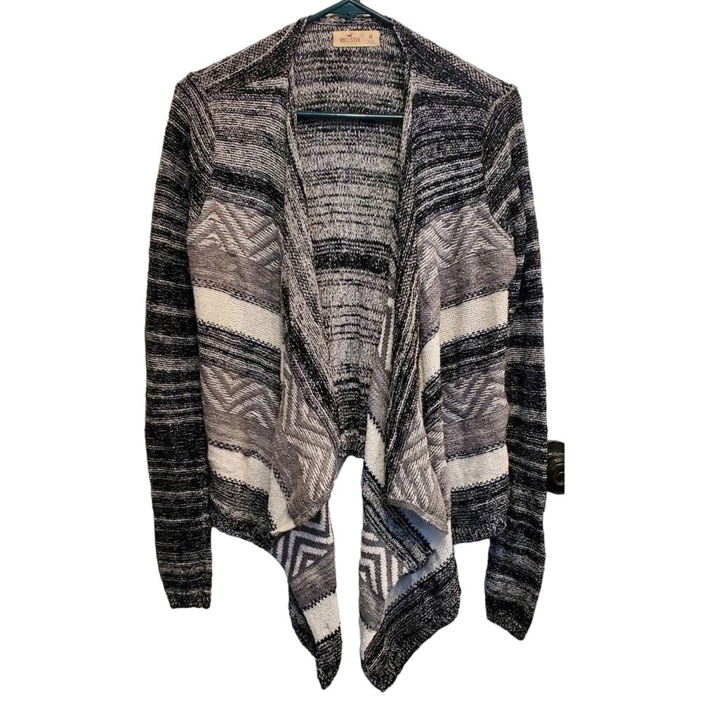 Hollister Women's Juniors Open Knit Waterfall Sweater Cardigan Size Medium